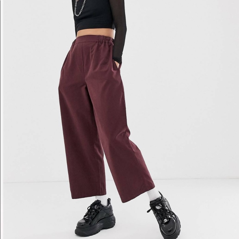 ASOS moleskin oxblood pants